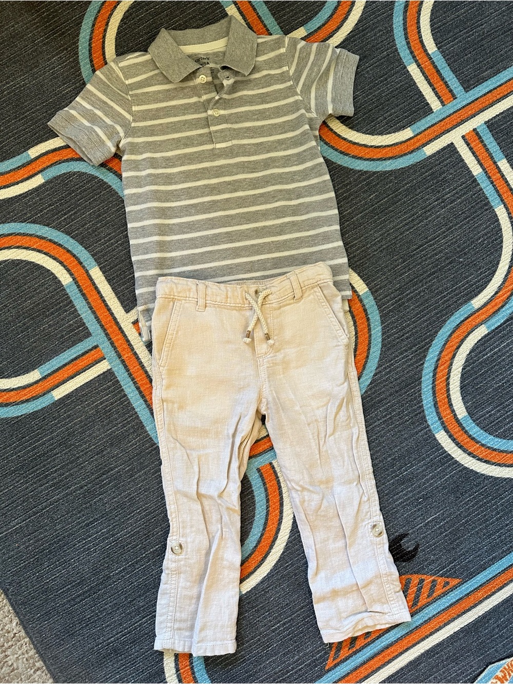 Kids Linen Pants and polo shirt set